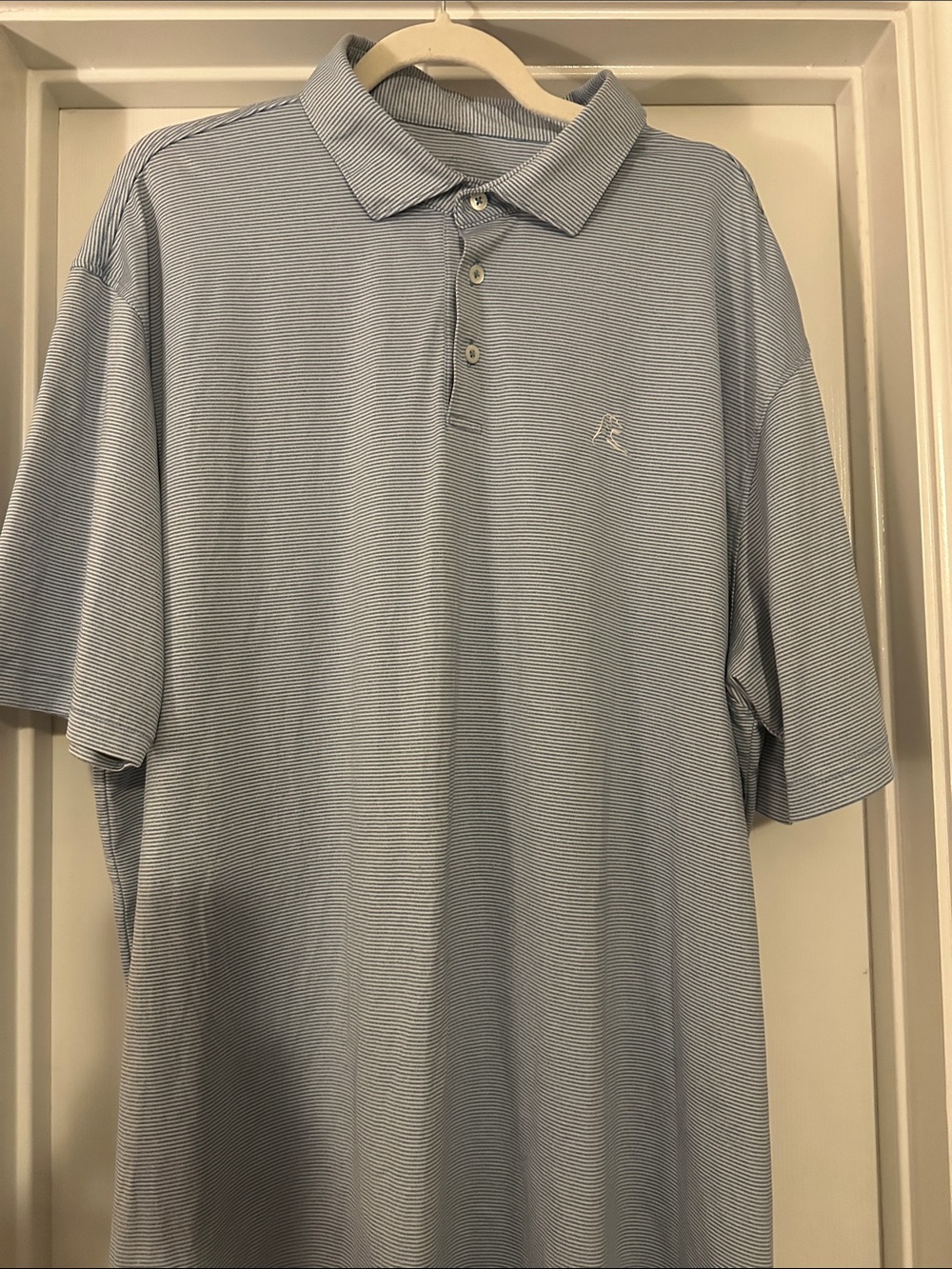 Rhoback The Crispy Polo - Light Blue Striped Men’s Polo Shirt